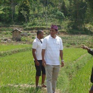 Viktor Slamet blusukan ke sawah (Foto : Grup pasangan Viktor-Baeng)