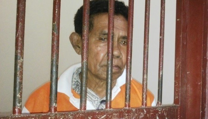Robertus Lesu, salah satu terdakwa berusia 70 tahun, kini masih ditahan di Pengadilan Negeri Atambua